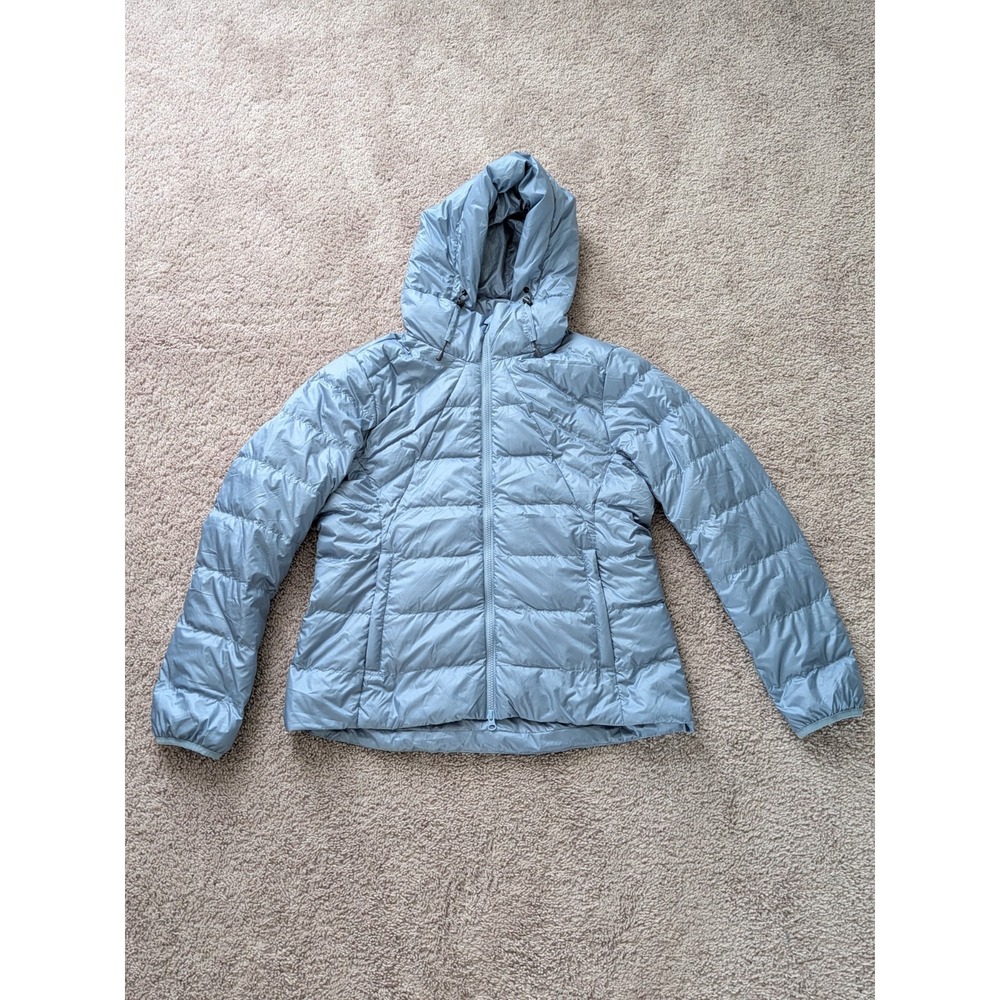 Quince Lightweight Down Packable Puffer Hooded Jacket Dewstone Blue Women XL NWT